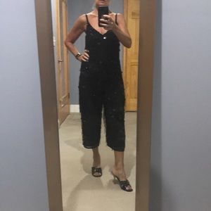 Black Shimmering jumpsuit Capri length